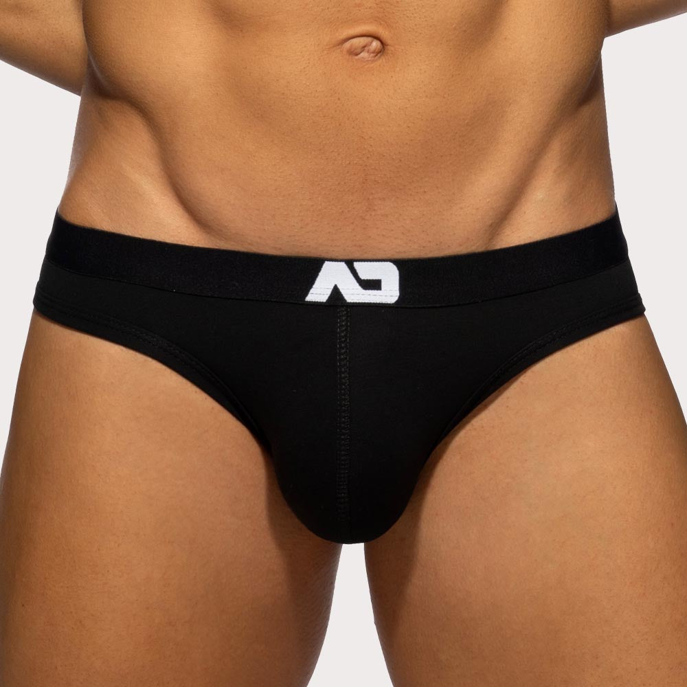 Addicted Essential AD Bikini Brief - Herren Slip aus weicher Baumwolle mit schmalem Hüftband und AD Logo in schwarz