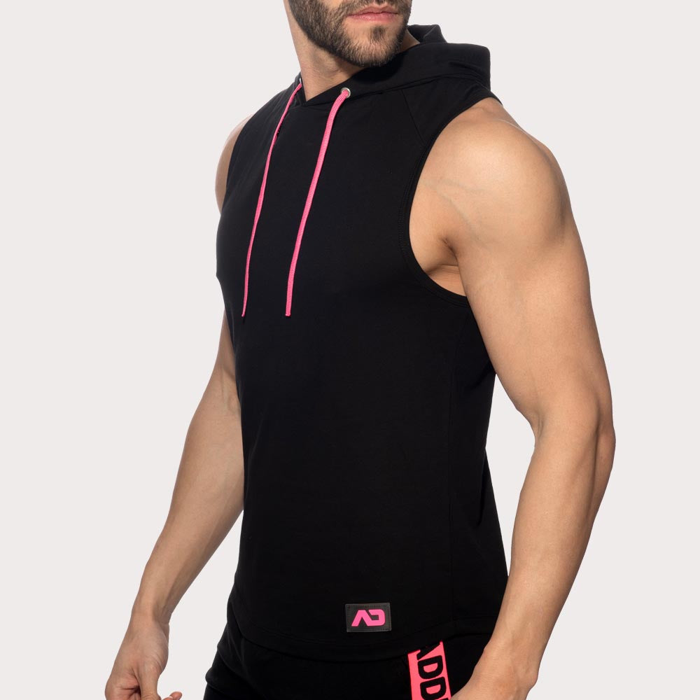 Addicted Band Cotton Hoody - Sleeveless Kapuzenpullover mit stylischen Details aus reiner Baumwolle