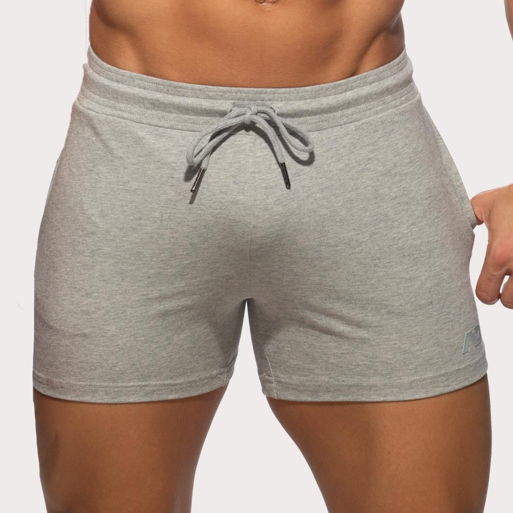 Addicted AD Cotton Gym Shorts - Kurze Sporthose aus weichem Baumwoll-Stretchgewebe im Slim-Fit Design in grau, front