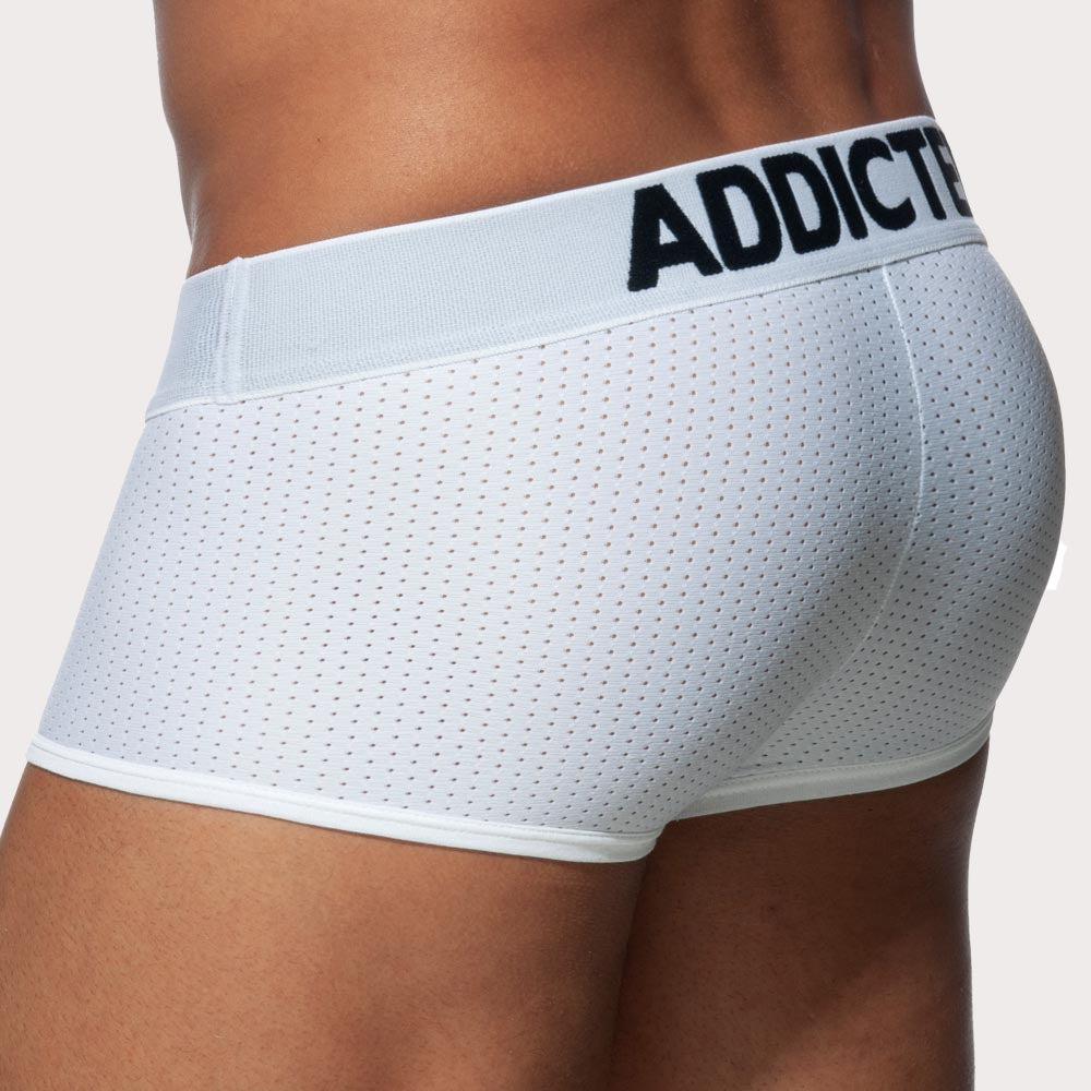 Addicted Push Up Mesh Trunk - Weiße Boxershorts aus Mesh mit Push-Up Funktion, back