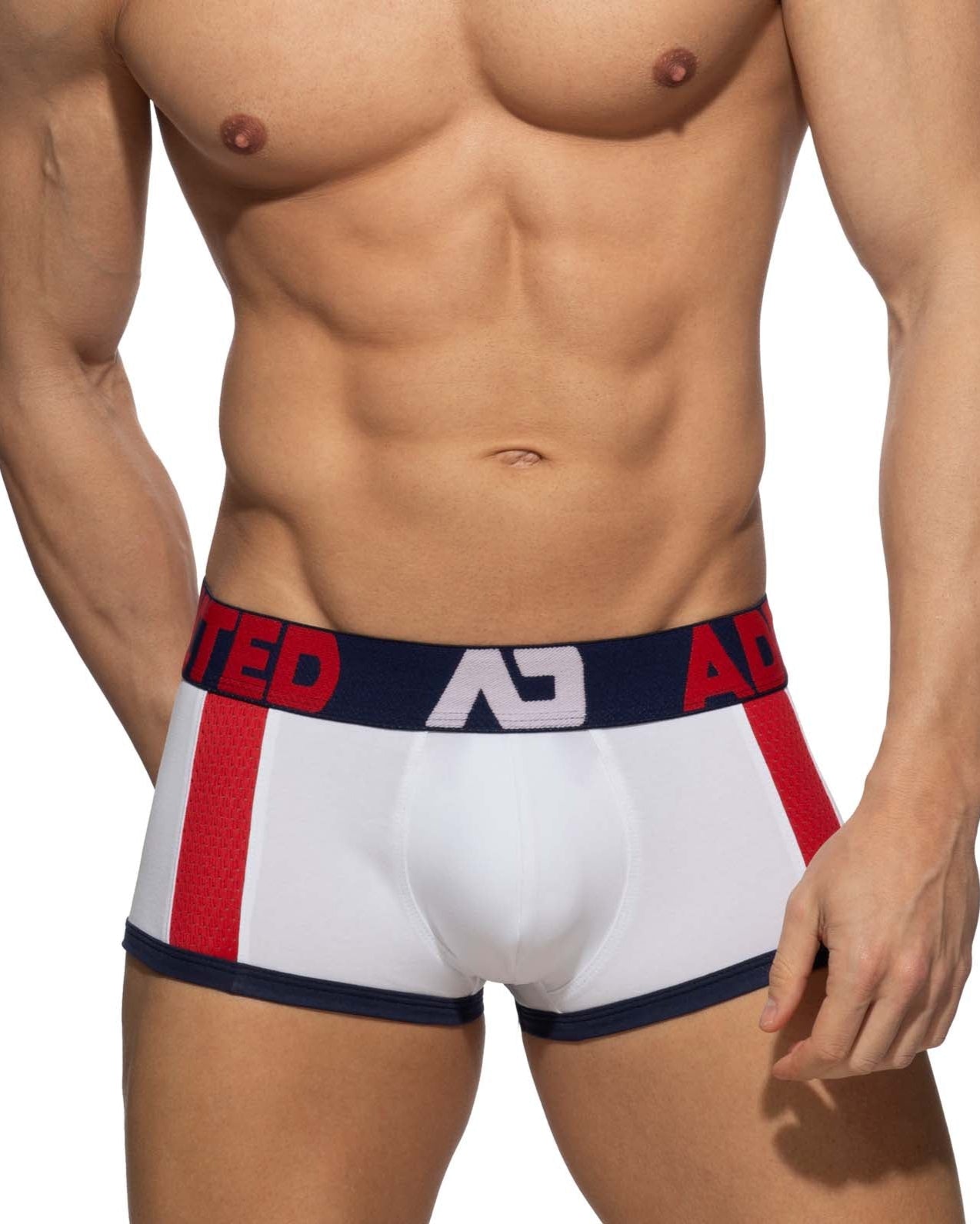 Addicted Sports Padded Trunk - sportliche Boxershorts mit Push-Up Einlage, weiß, front