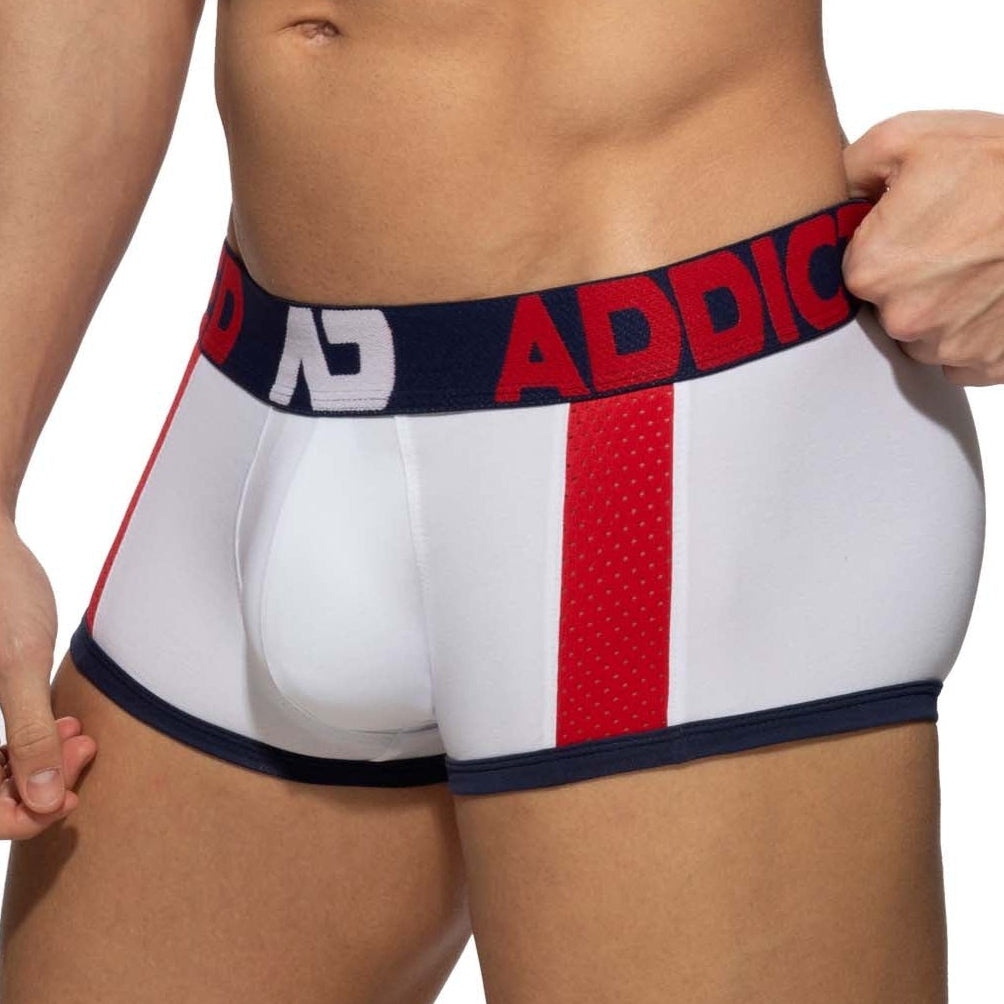 Addicted Sports Padded Trunk - sportliche Boxershorts mit Push-Up Einlage, weiß