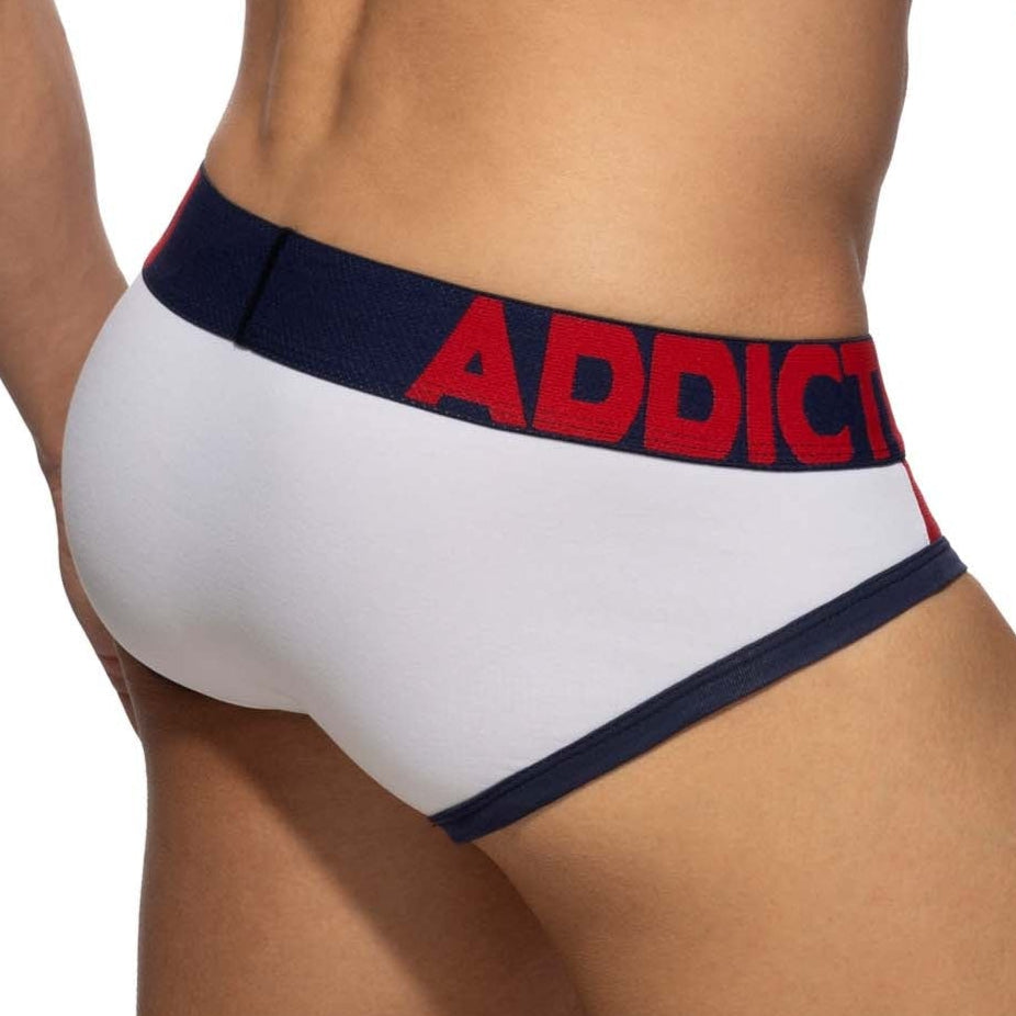 Addicted Sports Padded Brief - sportlicher Männer Slip mit Push-Up Einlage, weiß, back