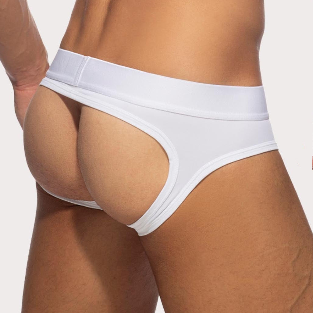 Addicted Bottomless Fetish Brief - Sexy Jock-Brief aus der AD Fetish Kollektion, weiß,  back