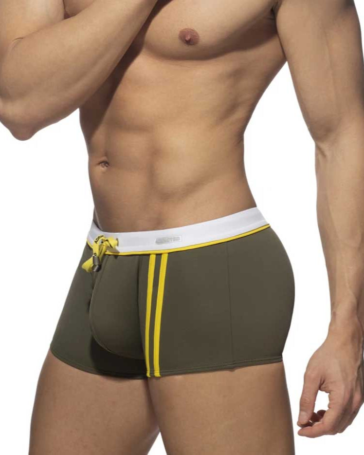 Addicted 'Detail Binding Swim Boxer' mit Push-Up Einlage in khaki, side