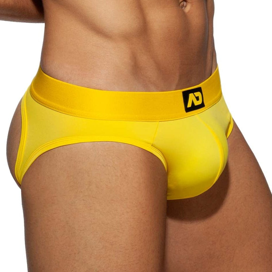 Addicted Bottomless Fetish Brief - Sexy Jock-Brief aus der AD Fetish Kollektion, gelb, 50611608387910, 50611608420678, 50611608453446, 50611608486214