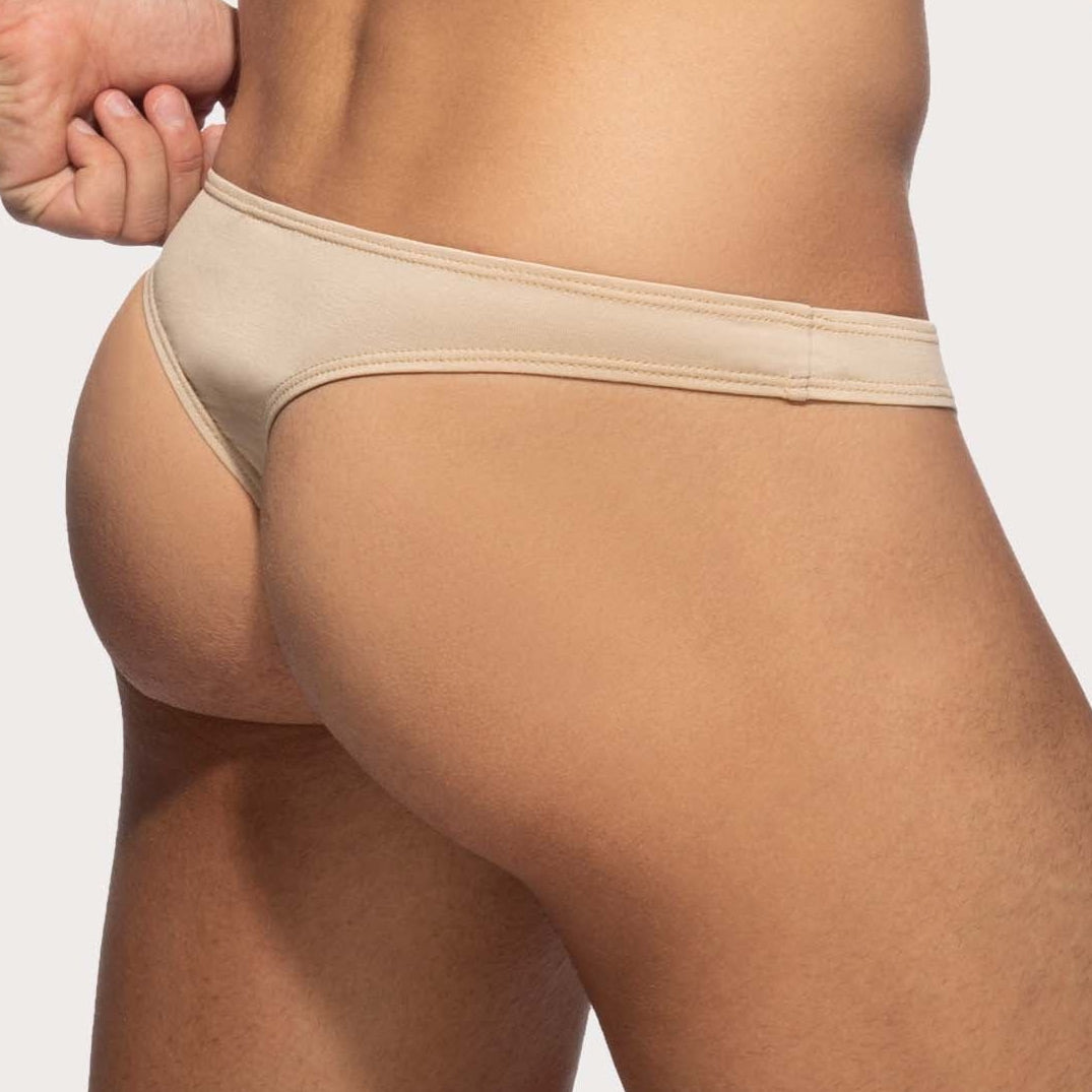 Addicted Herren String-Tanga 'Cotton Thong'  AD986 beige, back, 54093862404422, 54093862437190, 54093862469958, 54093862502726, 54093862535494
