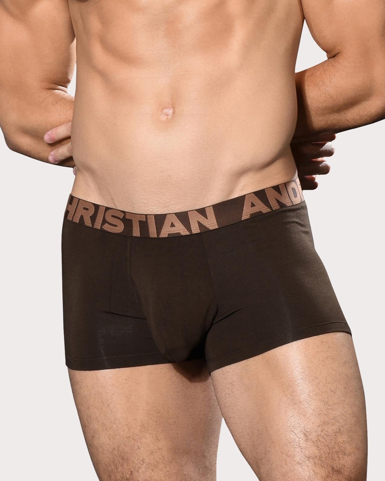 Andrew Christian Bamboo Boxer - Stylische Boxershorts mit Almost Naked® Pouch, braun, 53893275418950, 53893275451718, 53893275484486, 53893275517254