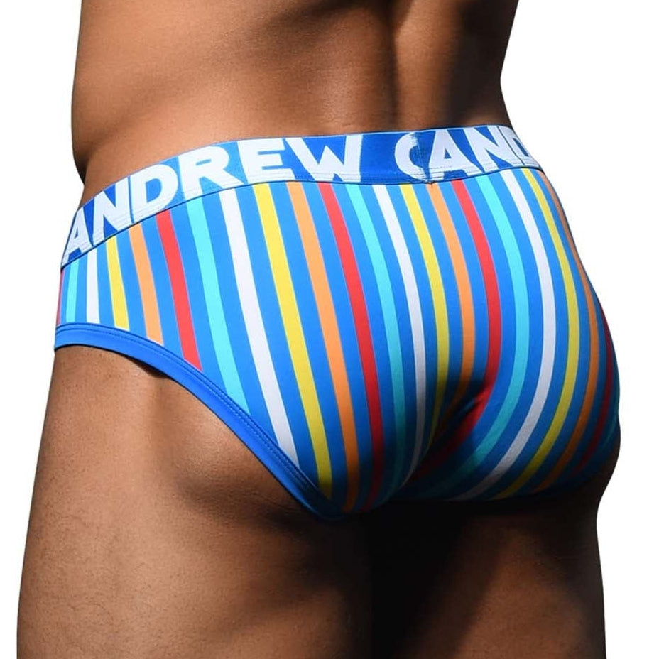 Andrew Christian California Stripe Brief -Gestreifter Herren Slip mit Almost Naked Technology, back