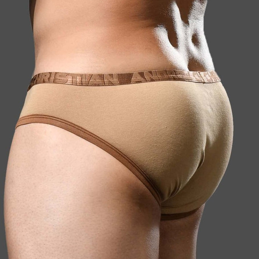 Knapper Low-Rise Slip von Andrew Christian 'Fly Tagless Brief w/Almost Naked' tan braun, back, 53636326719814, 53636326752582, 53636326785350, 53636326818118