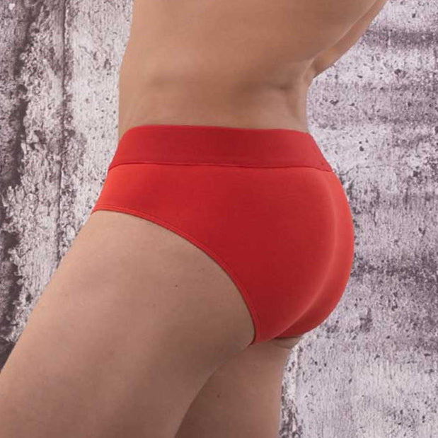 Barcode Berlin Brief Costas - Klassischer Männer Slip mit markantem Design in rot, back