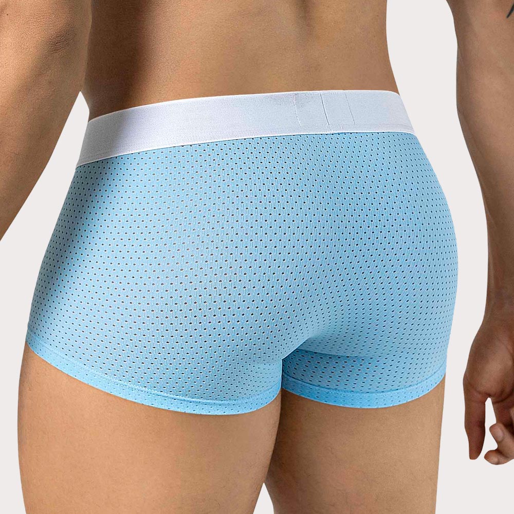 Clever Ulises Latin Trunks - Low Rise Boxershorts mit elastischem Bund aus Mesh Gewebe mit natürlichem Push-Up Effekt in hell-blau, back