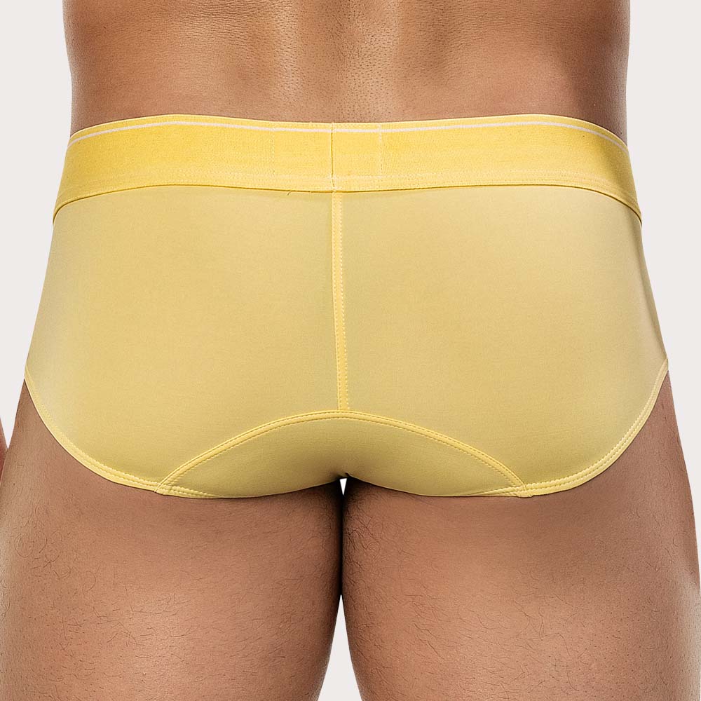 Clever Atnea Classi Brief - sportlicher Herrenslip aus Mikrofaser mit glatter Oberfläche und ergonomischem Pouch in gelb, back