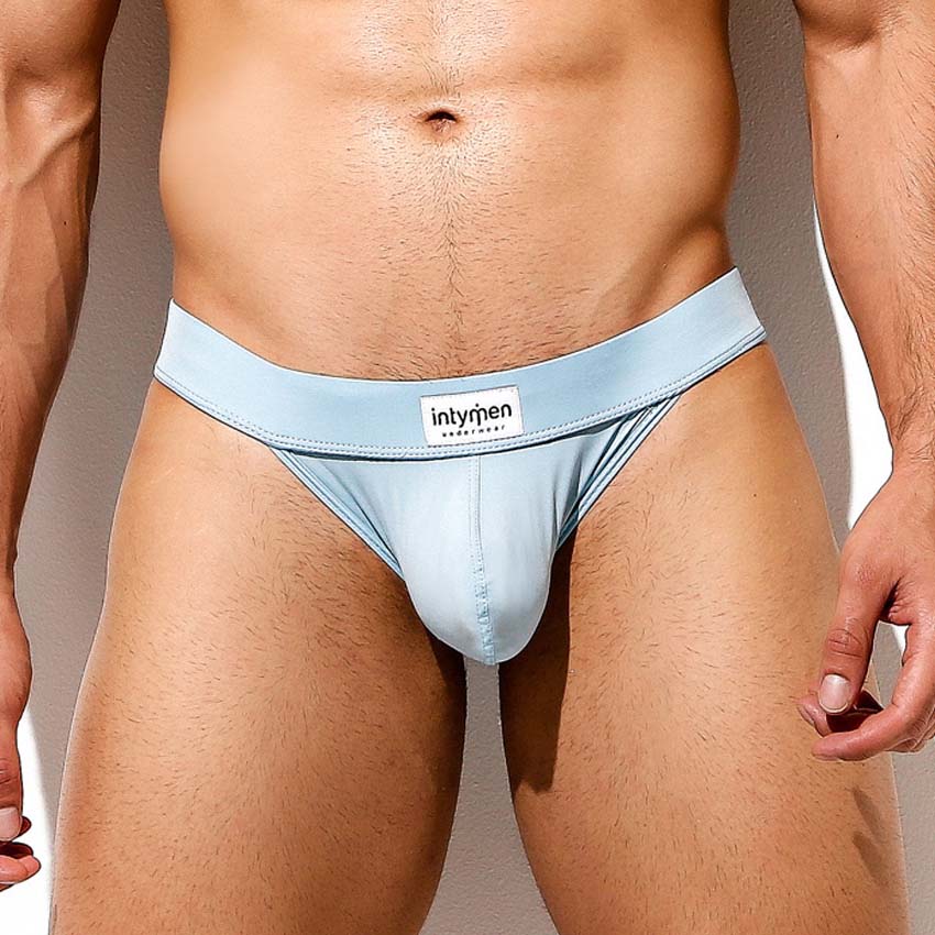 Intymen Obscene Tanga Brief - ultra knapper Low-Rise Slip mit Pouch für Männer aus Microfaser in hellem blau