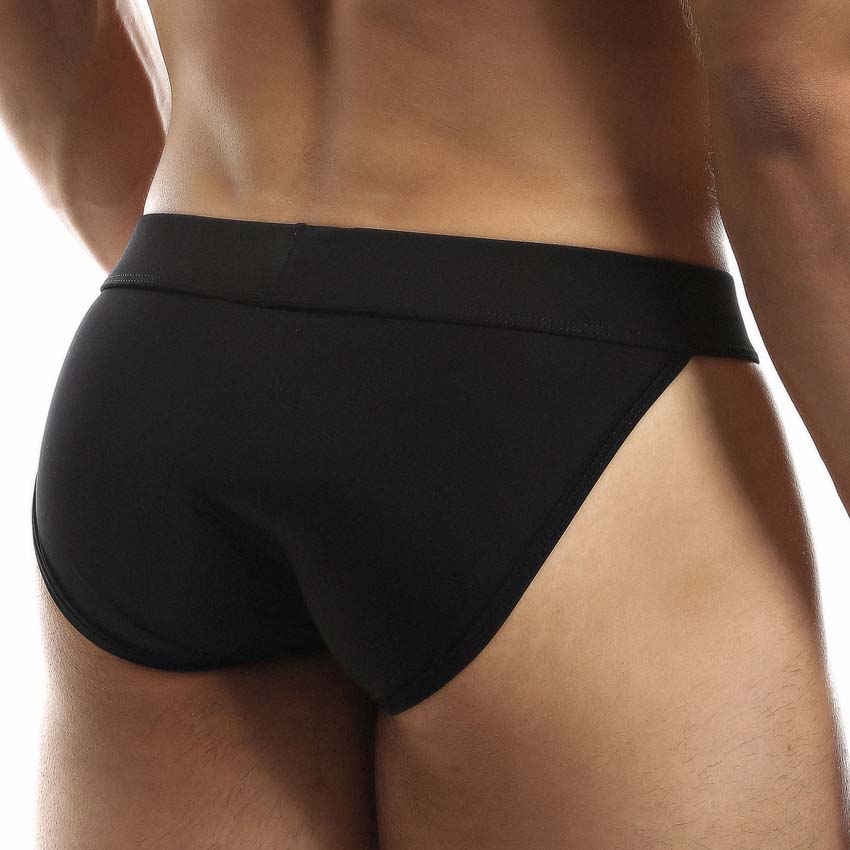 Intymen Obscene Tanga Brief - ultra knapper Low-Rise Slip mit Pouch für Männer aus Microfaser in schwarz, back