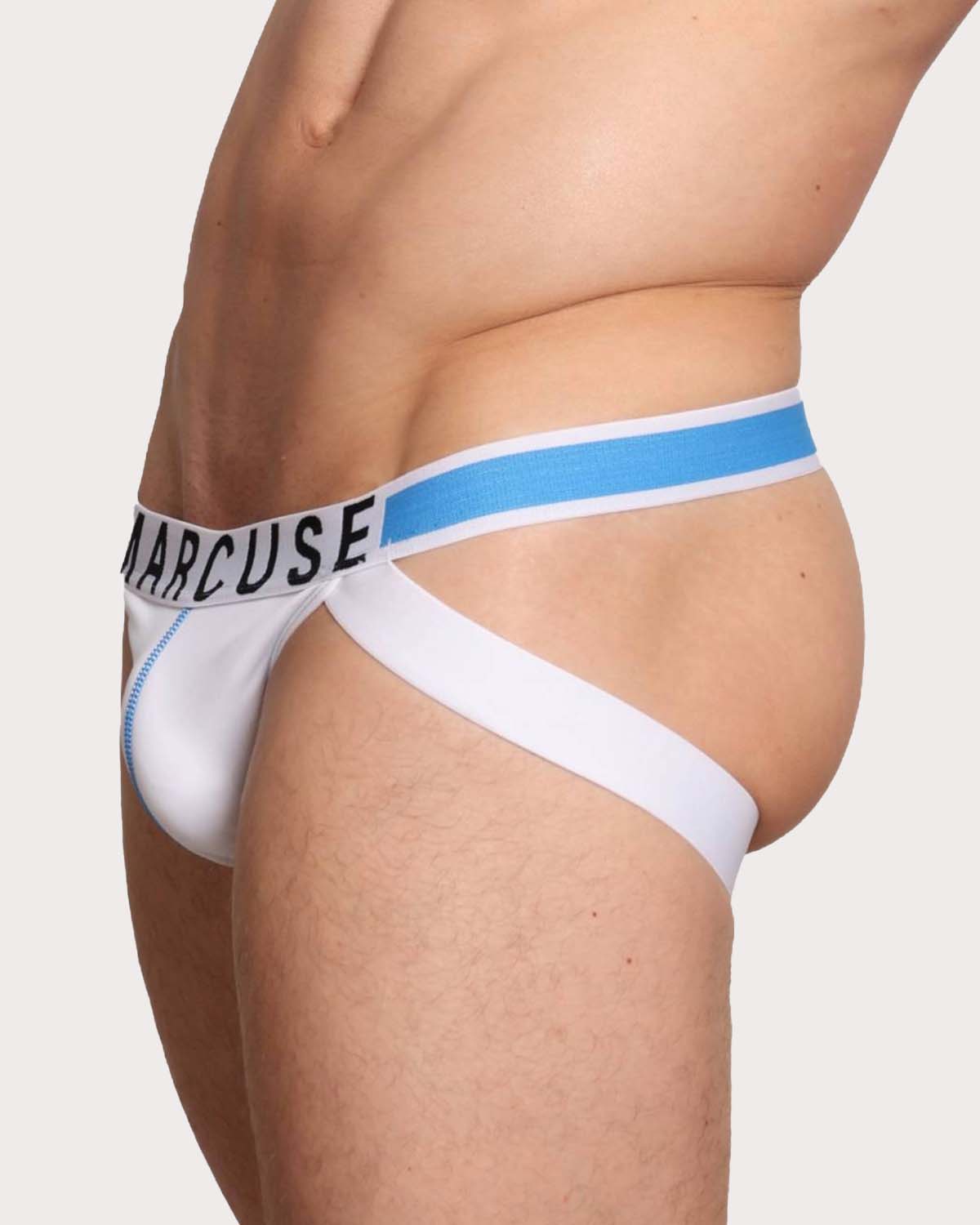 Marcuse Beckett Jock - Sportlicher Low-Rise Jockstrap für Männer mit softem Tragekomfort in weiß, side
