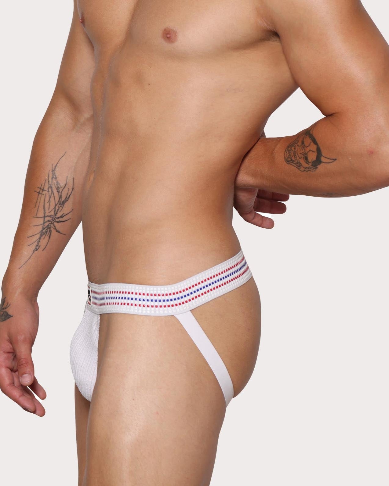 Marcuse Uomo Jock - weißer Herren Jockstrap mit gummiertem Bund
