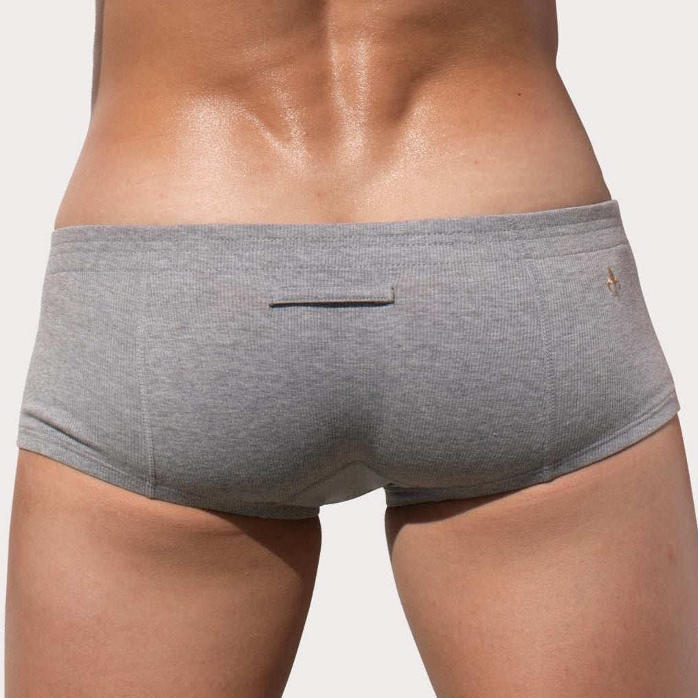 Marcuse Waterboy Boxer - Low-Rise Mini Pants für Herren mit Knopf-Eingriff, grau, back