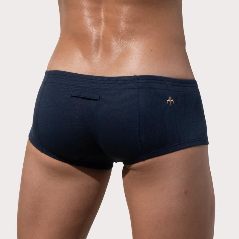 Marcuse Waterboy Boxer - Low-Rise Mini Pants für Herren mit Knopf-Eingriff, navy-blau, back