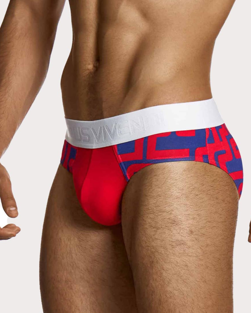 Modus Vivendi Labyrinth Combo Brief - Herren Slip mit auffälligem Labyrinth Print, klassischem Schnitt & softem Viskosematerial, side