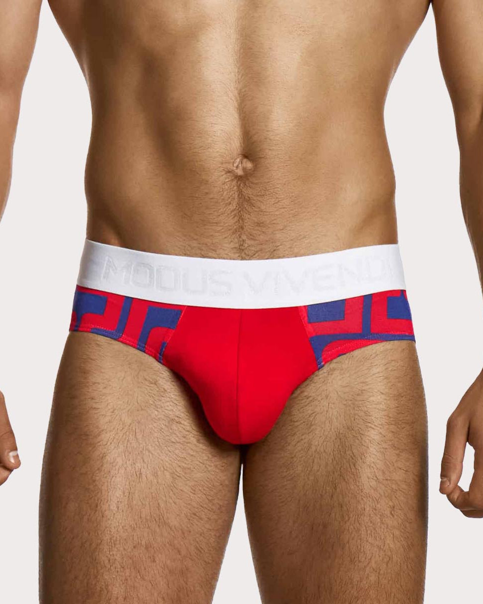 Modus Vivendi Labyrinth Combo Brief - Herren Slip mit auffälligem Labyrinth Print, klassischem Schnitt & softem Viskosematerial