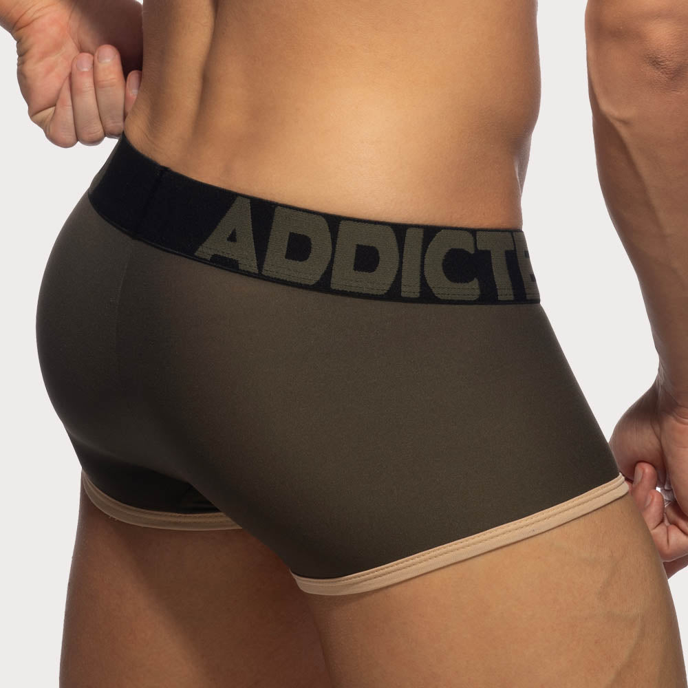 Addicted Naked Feeling Trunk - Microfaser Boxershorts mit Push-Up Funktion in khaki, back
