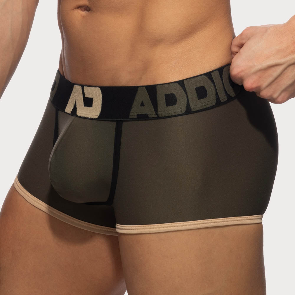 Addicted Naked Feeling Trunk - Microfaser Boxershorts mit Push-Up Funktion in khaki, side