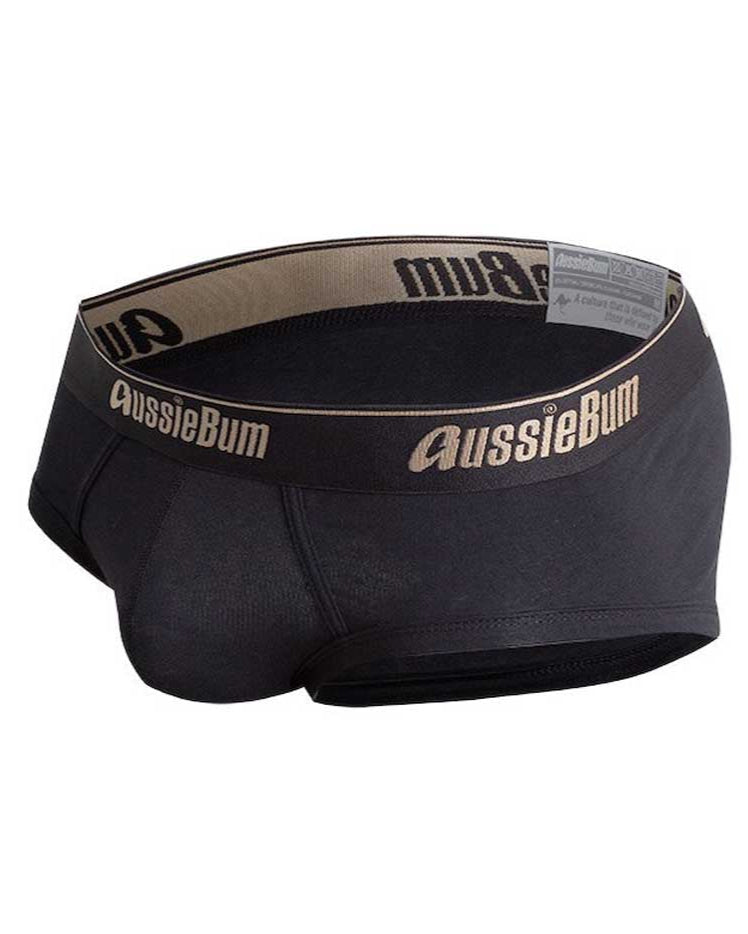 Aussiebum Slip 'Cottonsoft Brief' black, detail - komfortabler Slip für Männer mit perfekter Passform