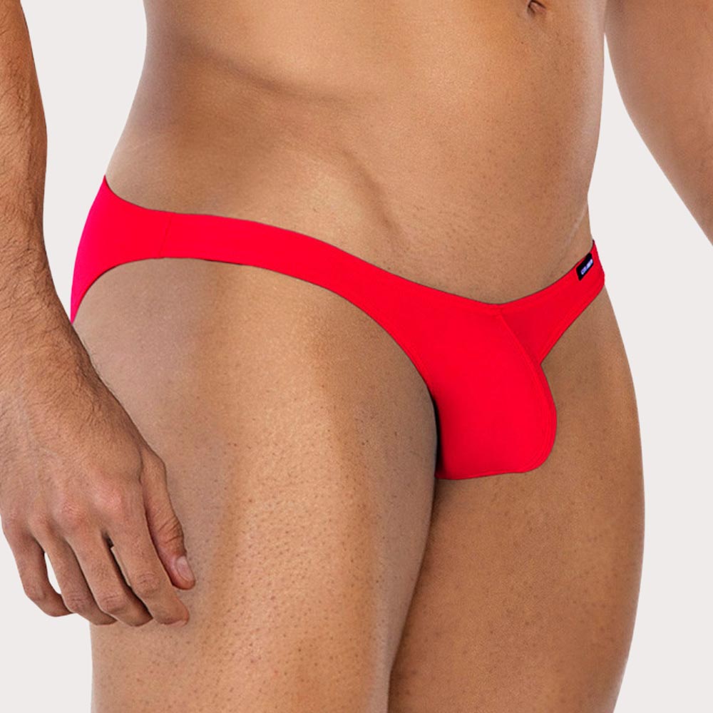 Cut4Men Low-Rise Bulge Brief - Ultraknapper Mini Slip für Herren aus weicher Mikrofaser in rot