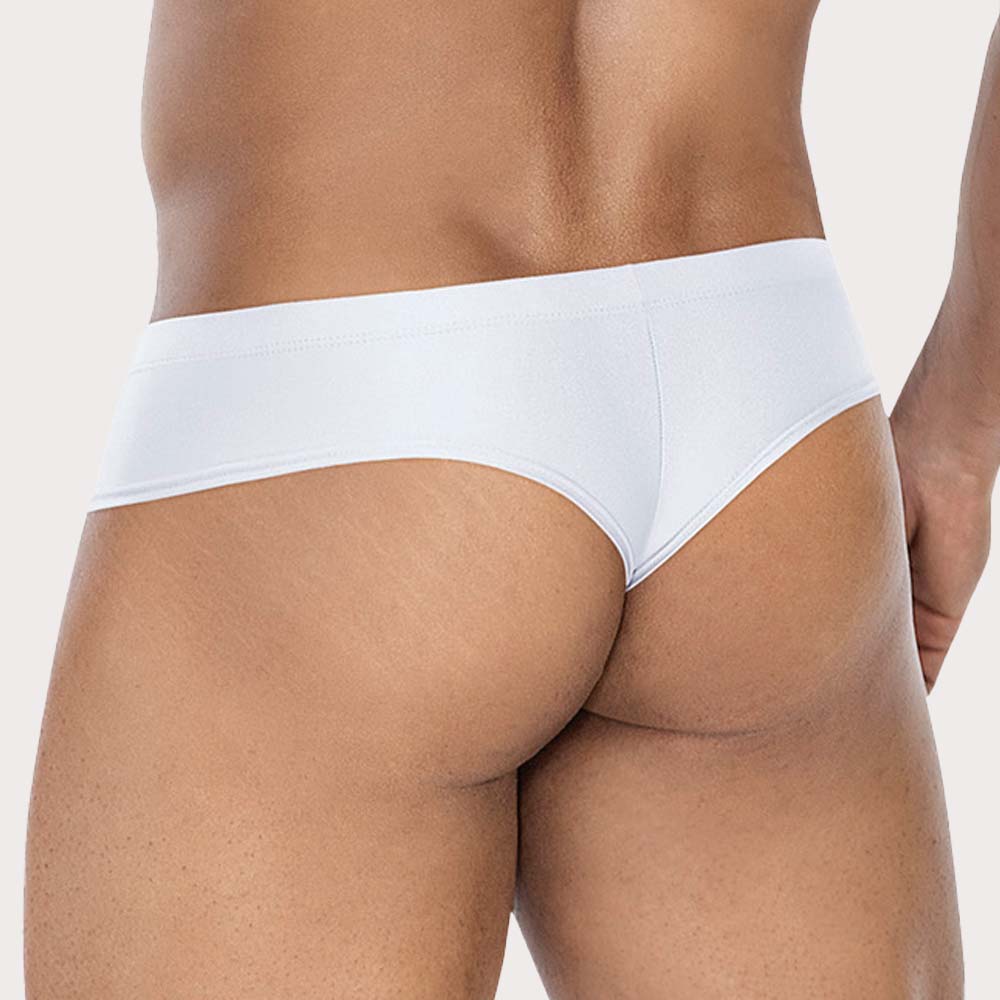 Cut4Men Cheeky Brief - Kombination aus Herren Slip und Tanga in weiß, back