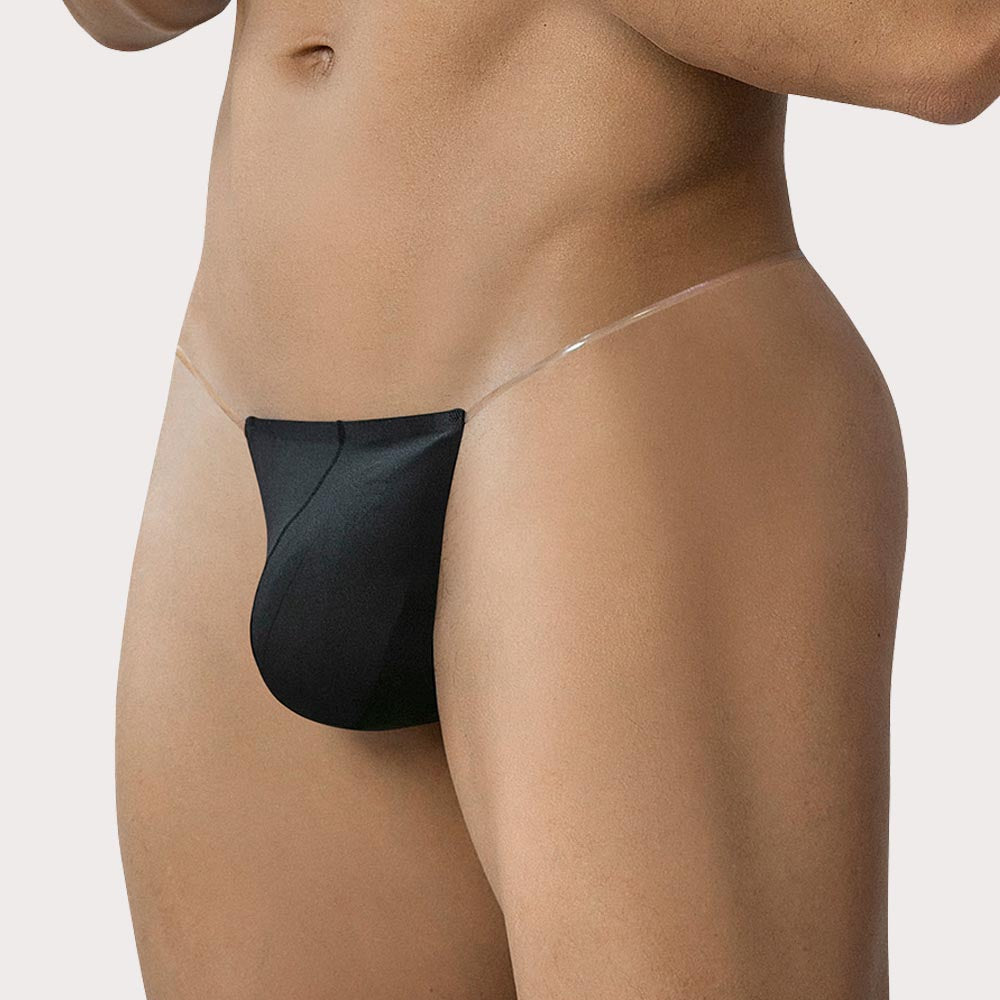 CUT4MEN Seamless Thong – nahtloser String-Tanga für Männer aus elastischer Mikrofaser für ein leichtes Tragegefühl in schwarz