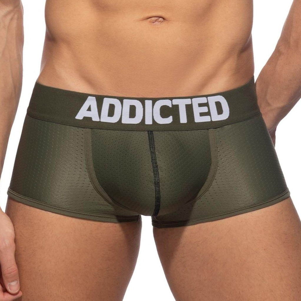 Auffällige Boxershorts 'Push Up Mesh Trunk' von Addicted Underwear in khaki