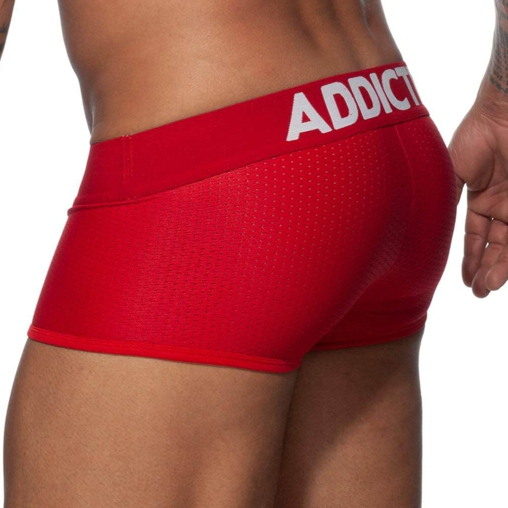 Auffällige Boxershorts 'Push Up Mesh Trunk' von Addicted Underwear in rot, Rückansicht