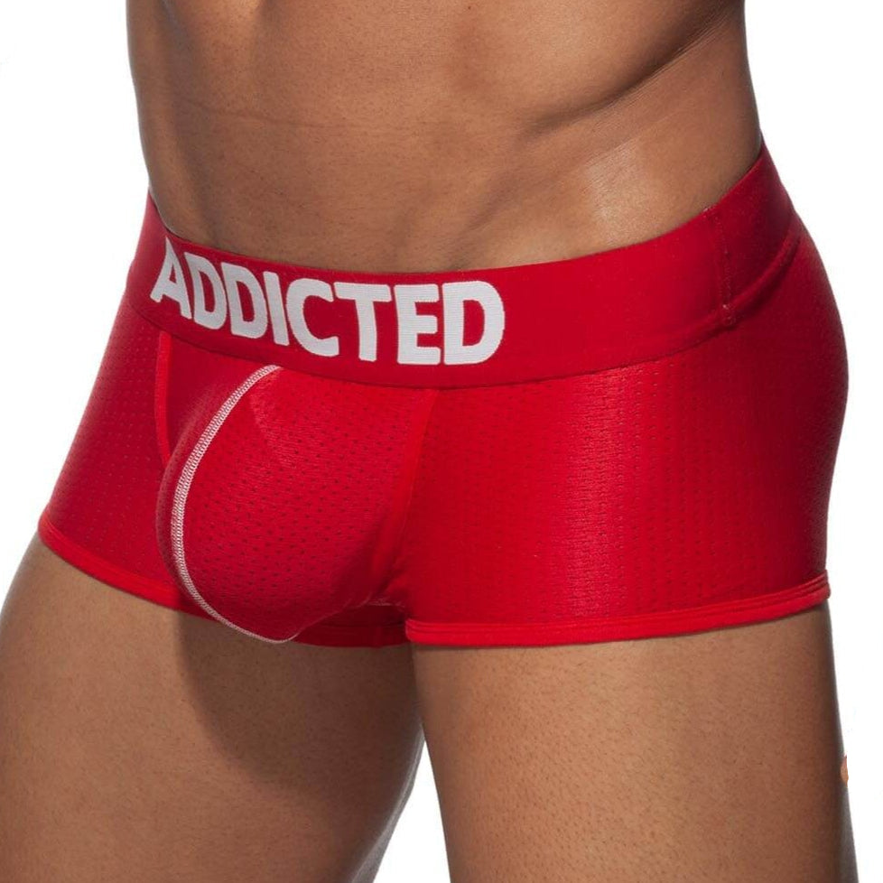 Auffällige Boxershorts 'Push Up Mesh Trunk' von Addicted Underwear in rot