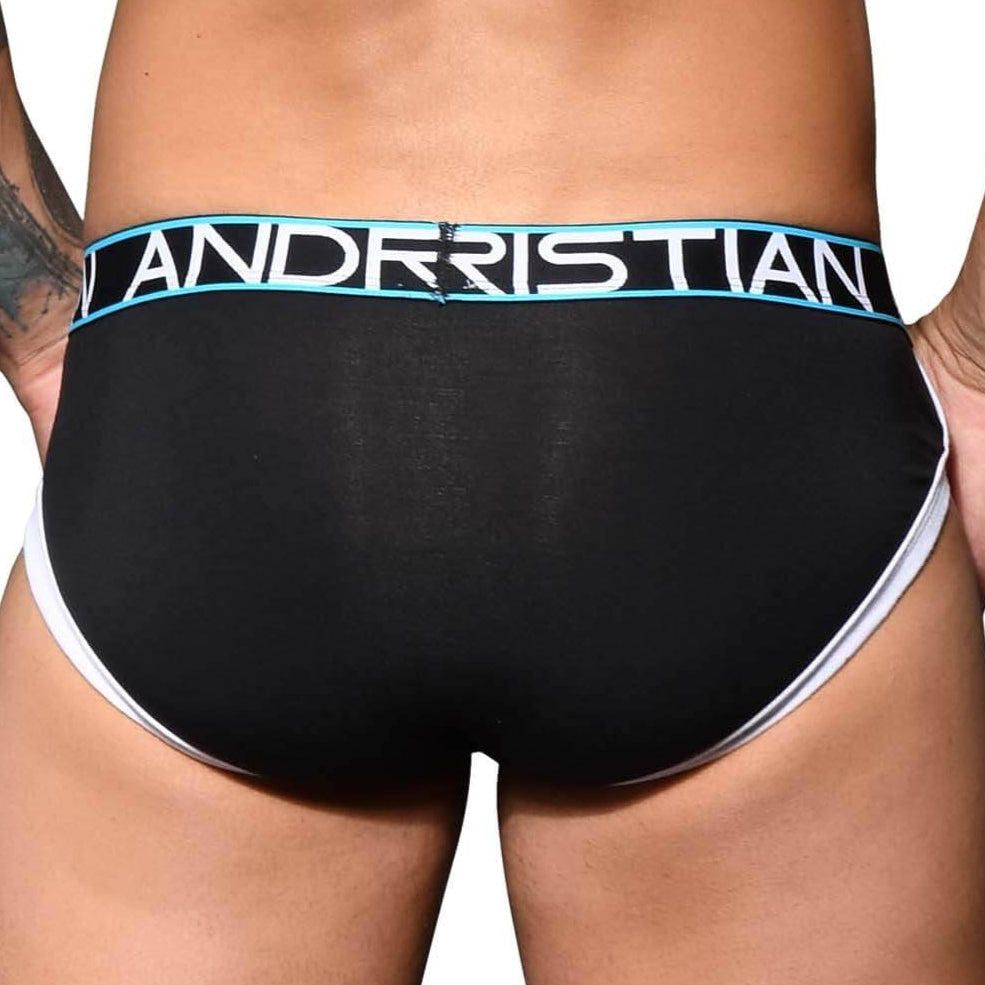 Schwarzer Andrew Christian Slip 'Show-IT Brief' mit Push-UP Funktion aus Modal, Rückansicht