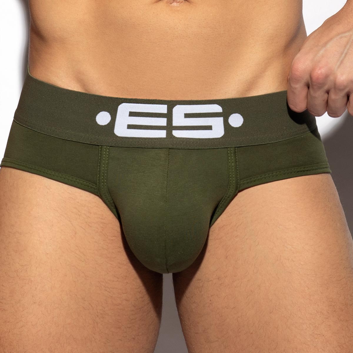ES Collection Pack Up Wonderbrief - Herren Slip mit Push-Up Einlage, khaki, Frontansicht