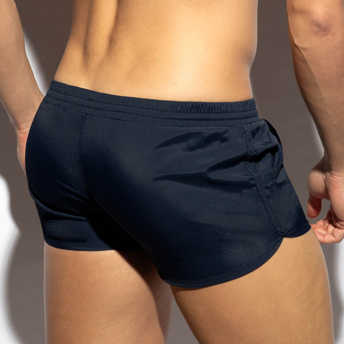 Super Kurze Badeshorts 'Plain Rocky Shorts' von ES Collection in navy, Rückseite
