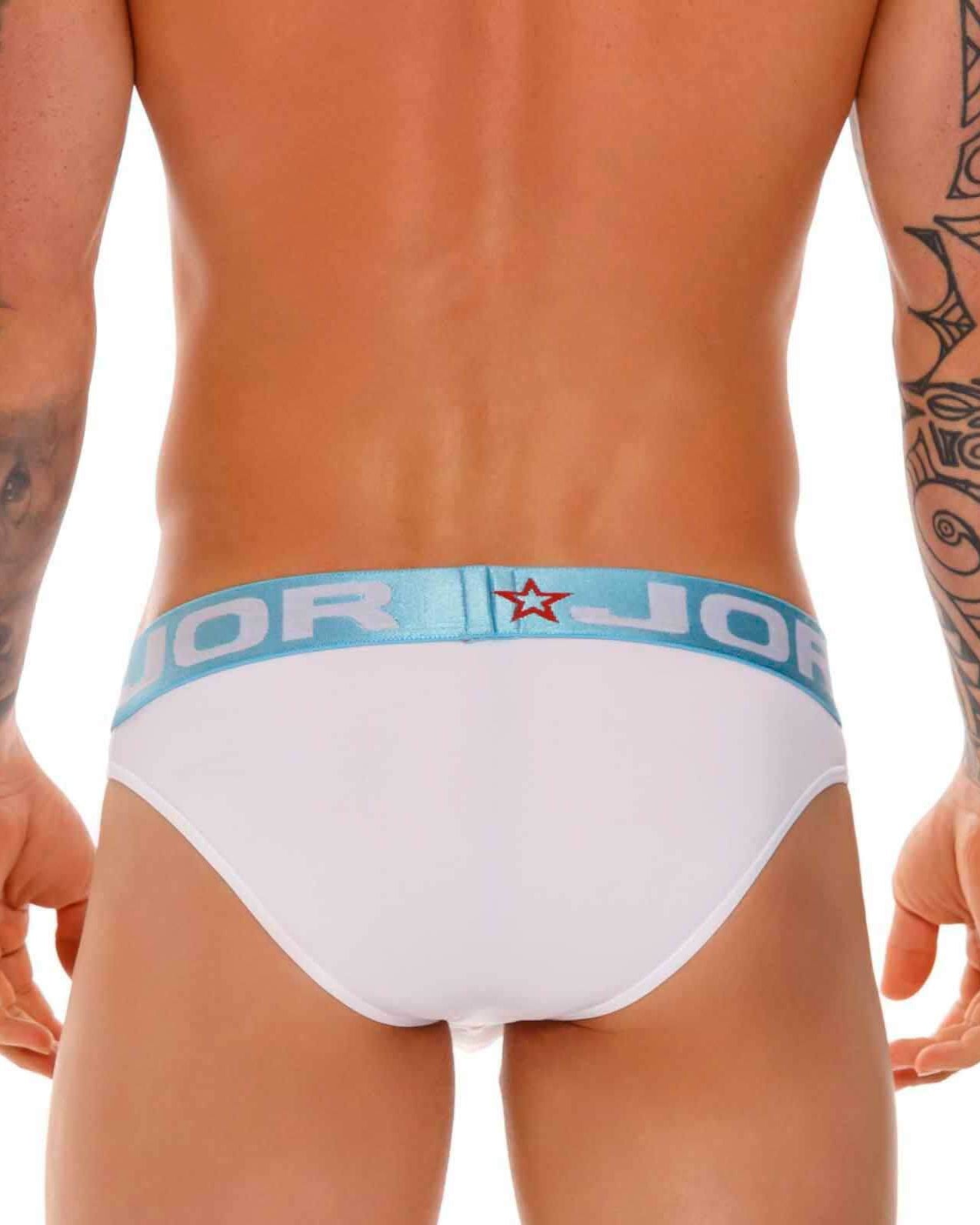 Microfaser Herren Slip 'BIKINI BRIEF' in weiß von JOR Underwear, Rückansicht