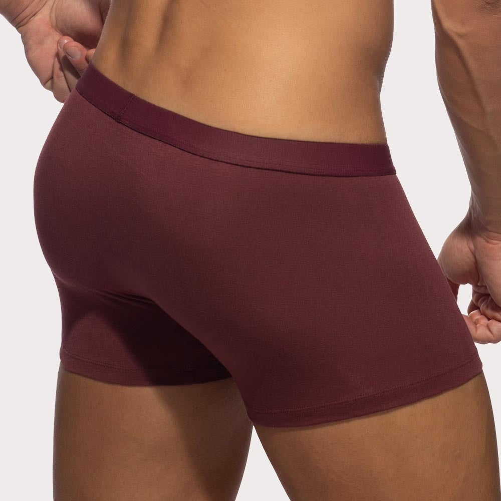 Addicted Bamboo Skin Layer Trunk - Boxershorts mit extra großem Pouch aus weicher Bambus-Viskose in dunklem rot, back