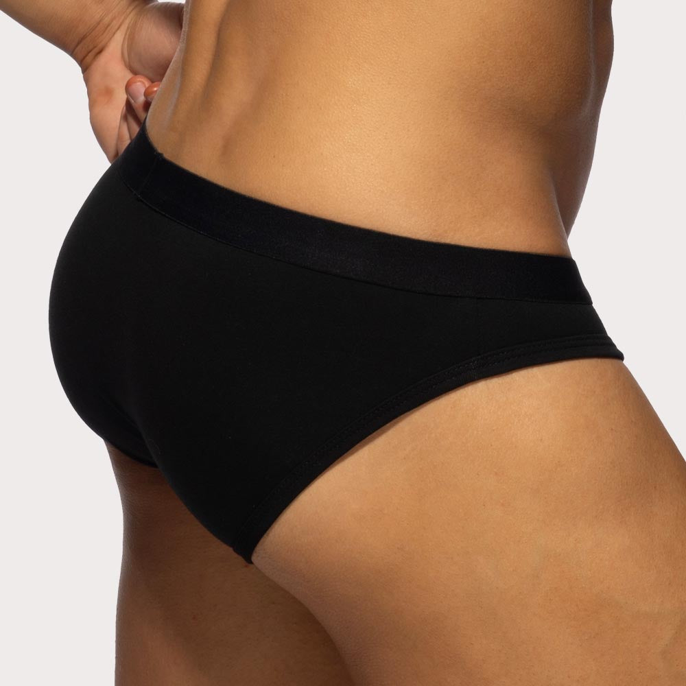 Addicted Essential AD Bikini Brief - Herren Slip aus weicher Baumwolle mit schmalem Hüftband und AD Logo in schwarz, back