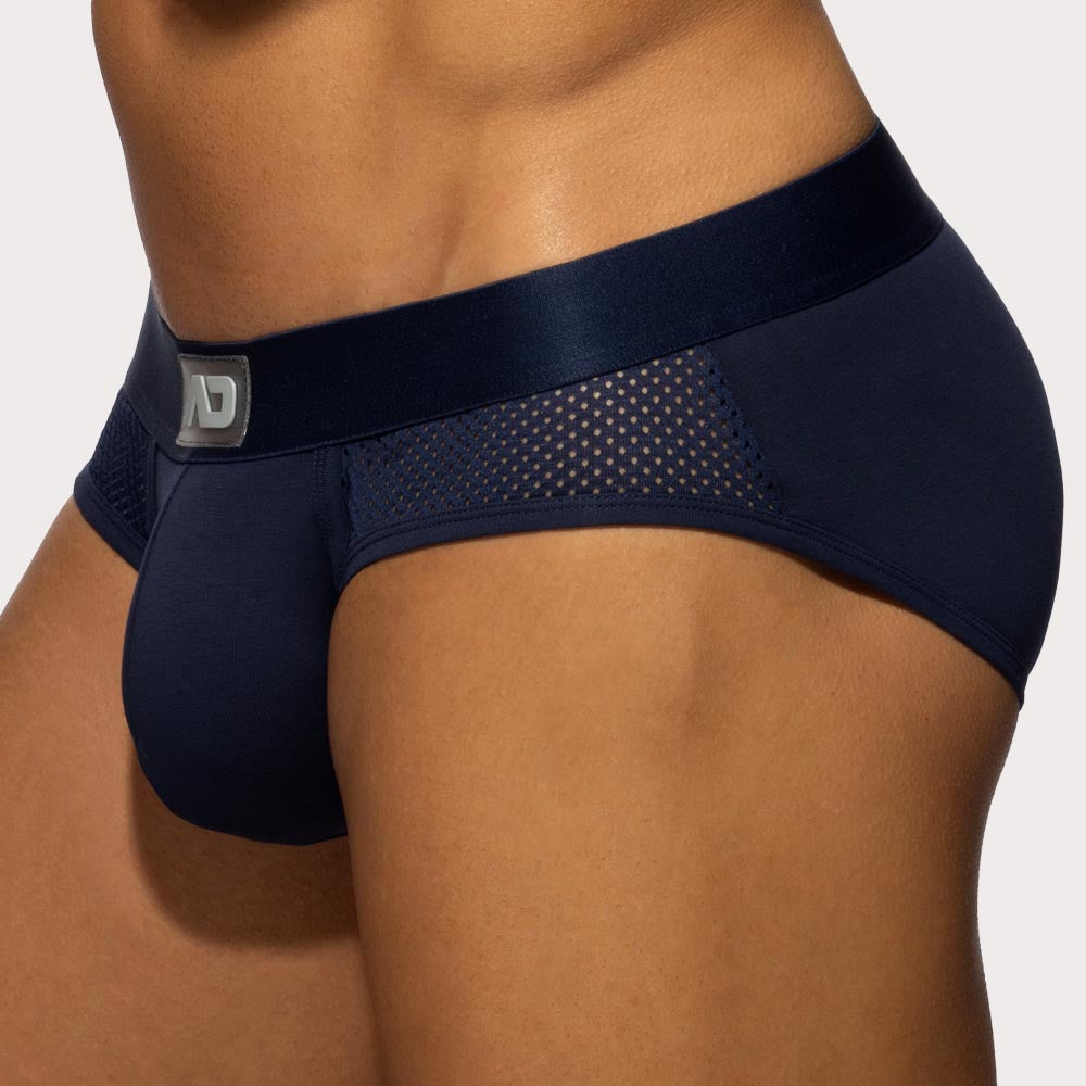 Addicted Mesh Panels Brief - Herren Slip mit Mesh Elementen in navy-blau, side