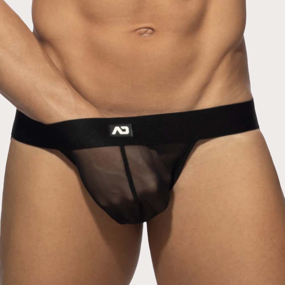 Addicted Net Jockstrap - durchsichtiger Jockstrap für Männer aus feinem Netz-Fabrikat in schwarz