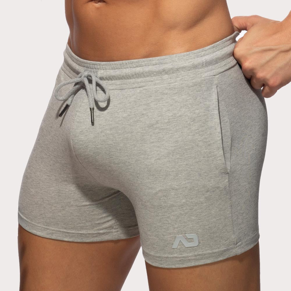 Addicted AD Cotton Gym Shorts - Kurze Sporthose aus weichem Baumwoll-Stretchgewebe im Slim-Fit Design in grau