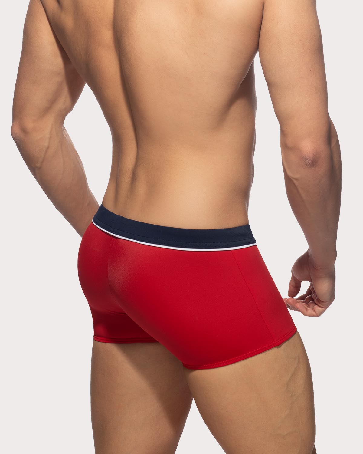 Addicted Badehose 'Detail Binding Swim Boxer' mit Push-Up Einlage in rot, back