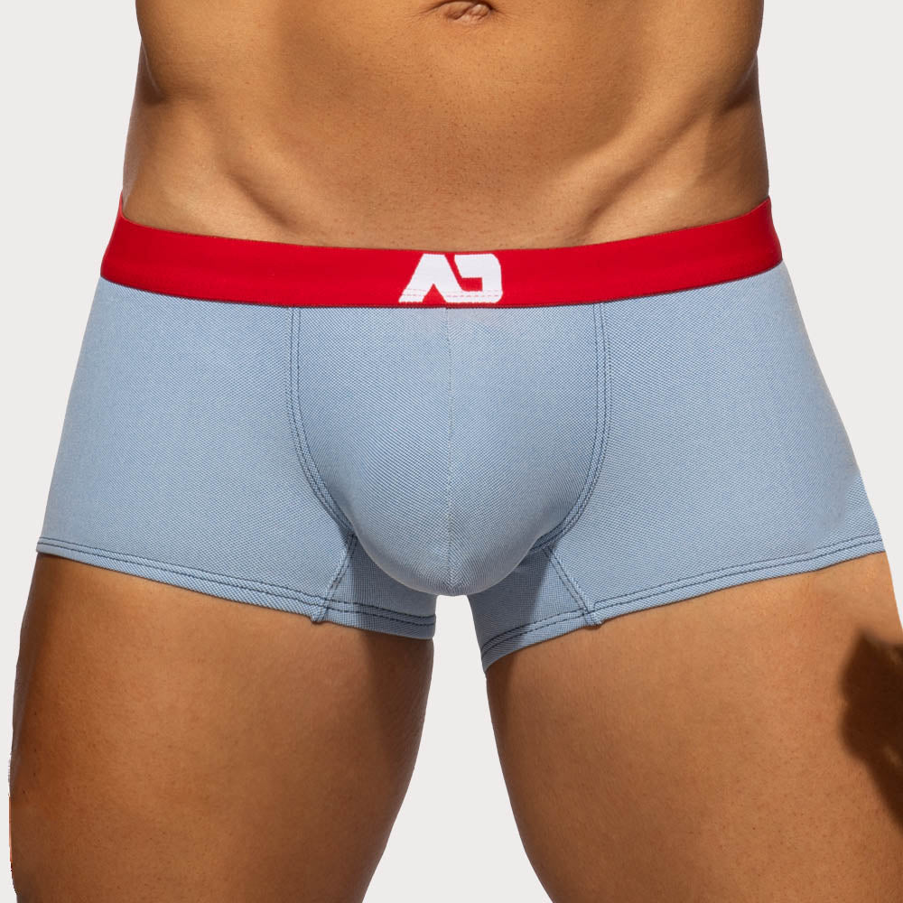 Addicted Pique Jeans Trunk - Boxershorts mit farblich abgesetztem Bund im Denim Style