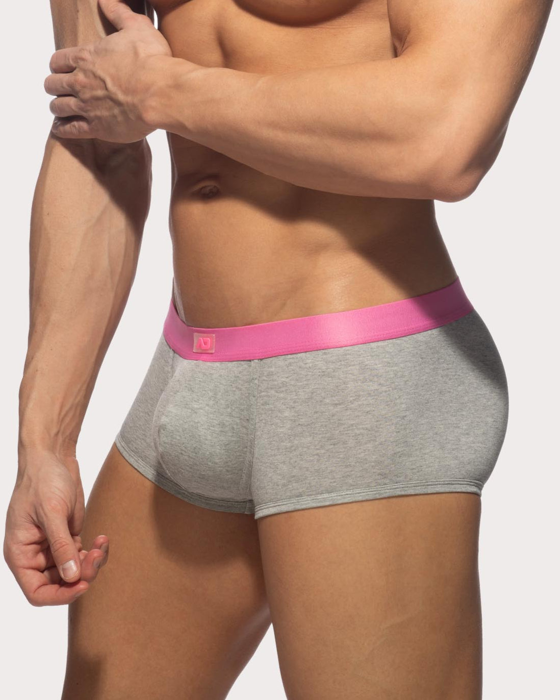 Addicted Second Skin Basic Trunk - Hellgraue Boxershorts aus weichem Material mit großzügigem Pouch, side