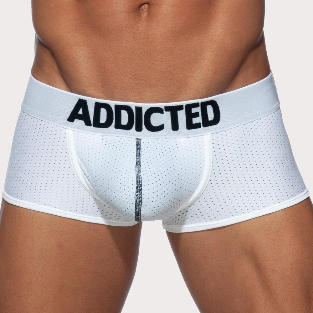 Addicted Push Up Mesh Trunk - Weiße Boxershorts aus Mesh mit Push-Up Funktion, front