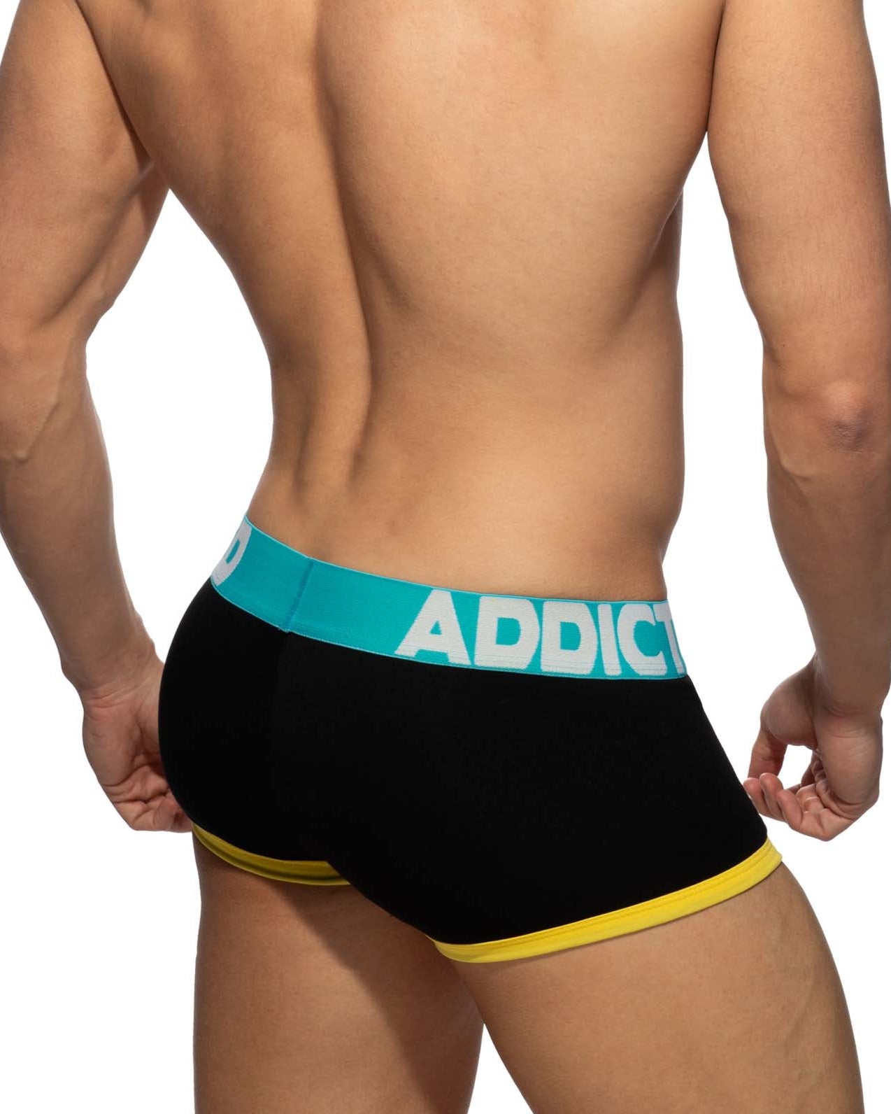 Addicted Sports Padded Trunk - sportliche Boxershorts mit Push-Up Einlage, schwarz, back