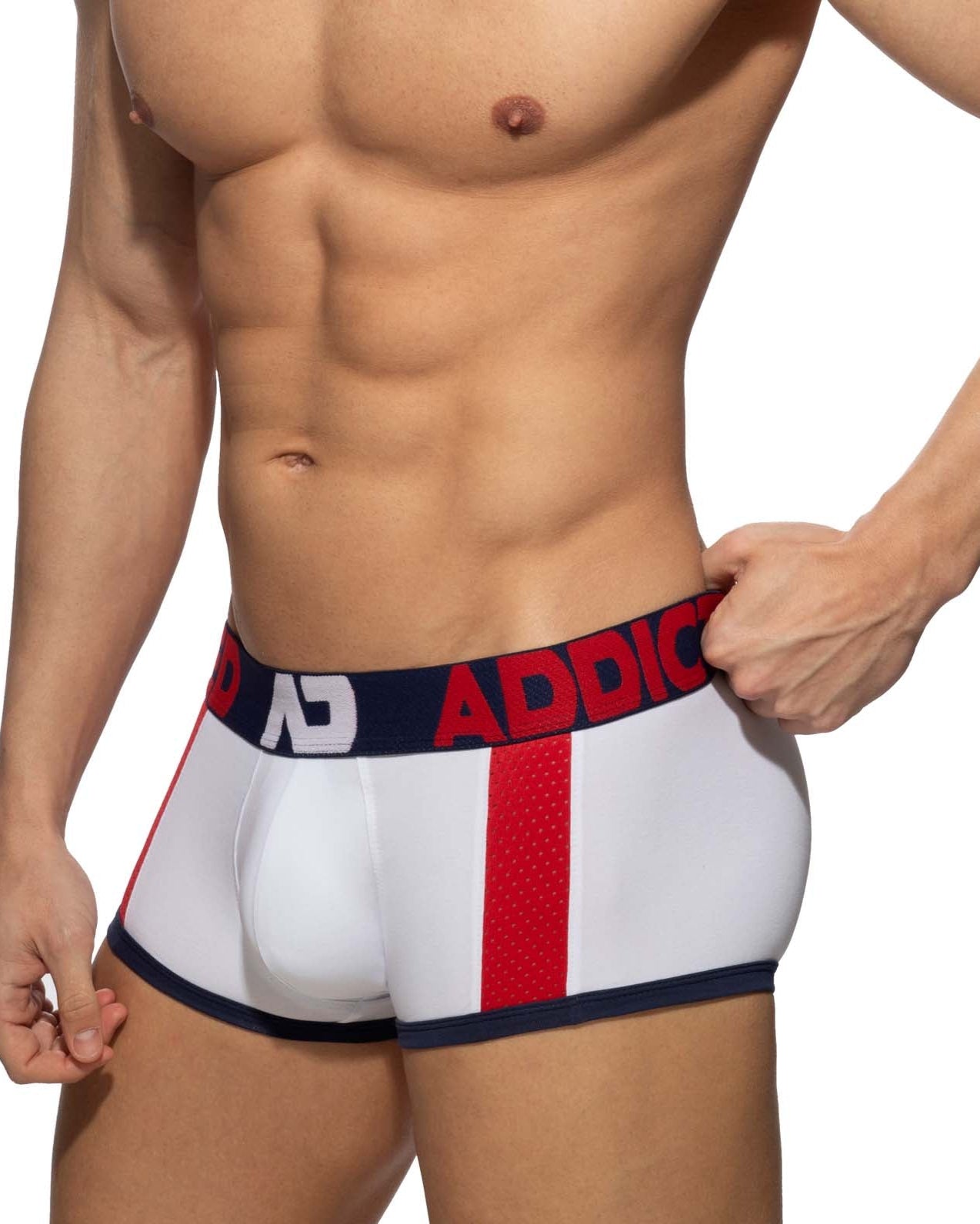 Addicted Sports Padded Trunk - sportliche Boxershorts mit Push-Up Einlage, weiß