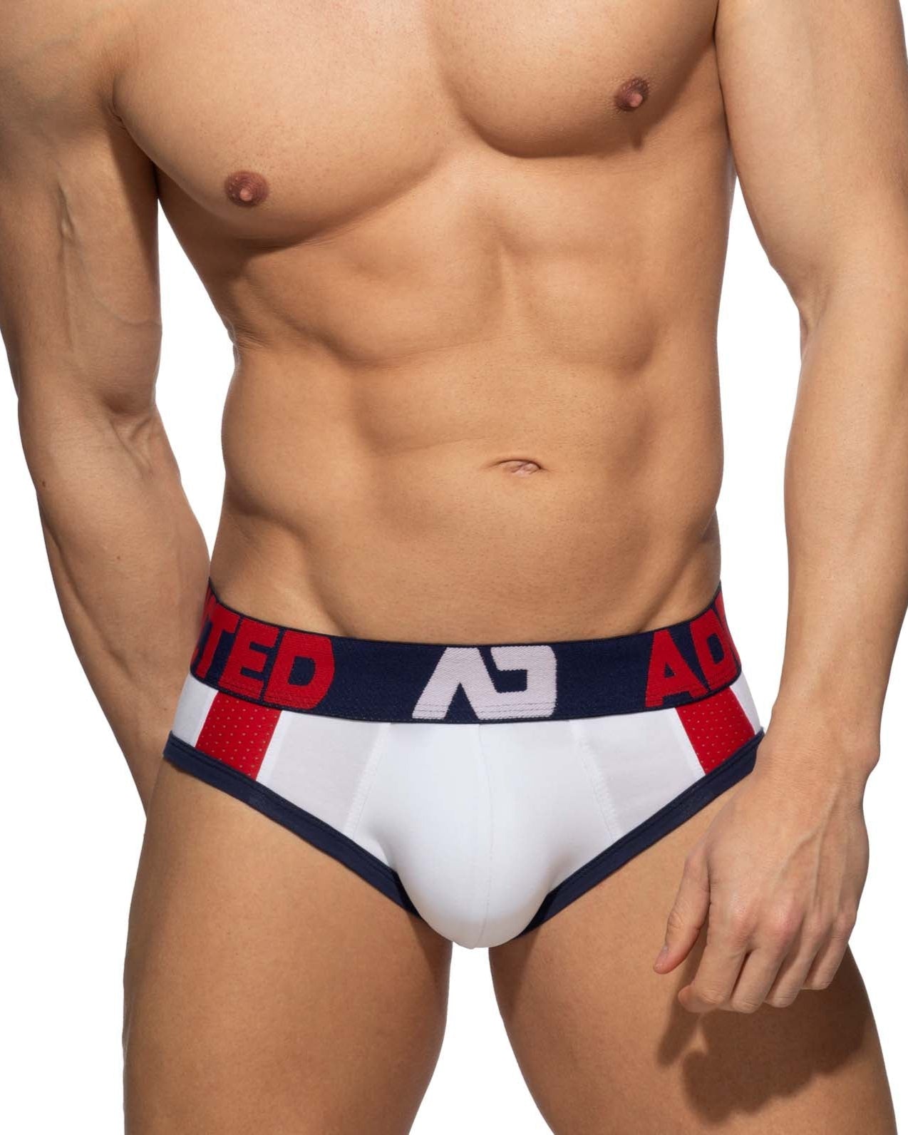 Addicted Sports Padded Brief - sportlicher Männer Slip mit Push-Up Einlage, weiß, front
